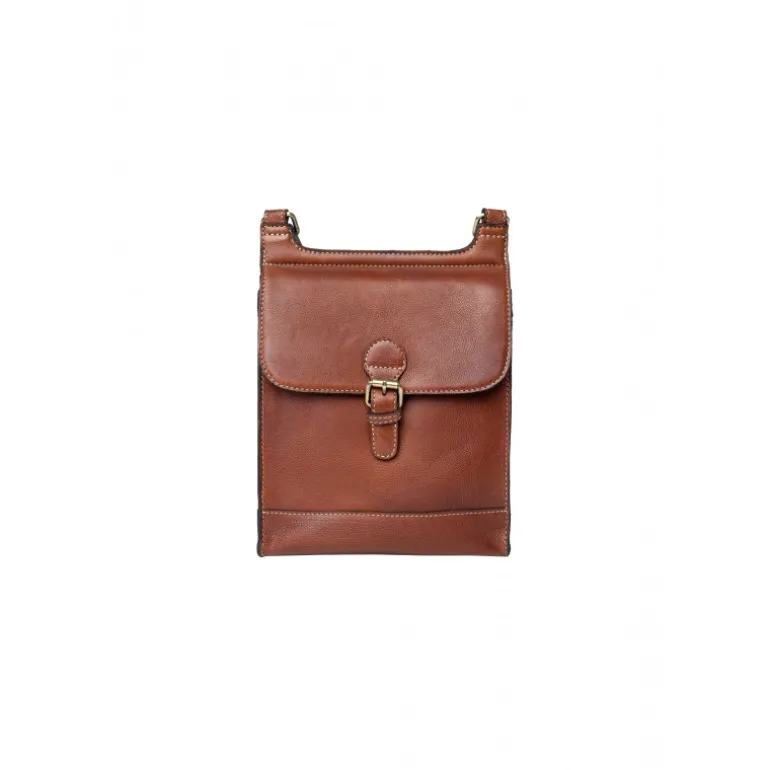 RE:DESIGNED Jeane Big - Brun crossover med spænde 6459 Cognac fra RE:DESIGNED