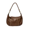 RE:DESIGNED Loni Big - Brun taske med nitter 6412 Woodsmoke fra RE:DESIGNED