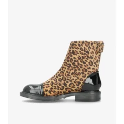 Shoedesign Copenhagen DAHLIA SPA - Leopard støvle med lak detalje 64039118 Suede-patent Leopard fra Shoedesign Copenhagen