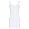 Tim&Simonsen Frida Rib Top Plus - Hvid rib top med blonde H5-202xPlus Bianco fra TimogSimonsen