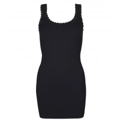 Tim&Simonsen Frida Rib Top Plus - Sort rib top med blonde H5-202xPlus Nero fra TimogSimonsen