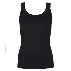 Tim&Simonsen Frida Rib Top - Sort rib top med blonde 217 Nero fra TimogSimonsen