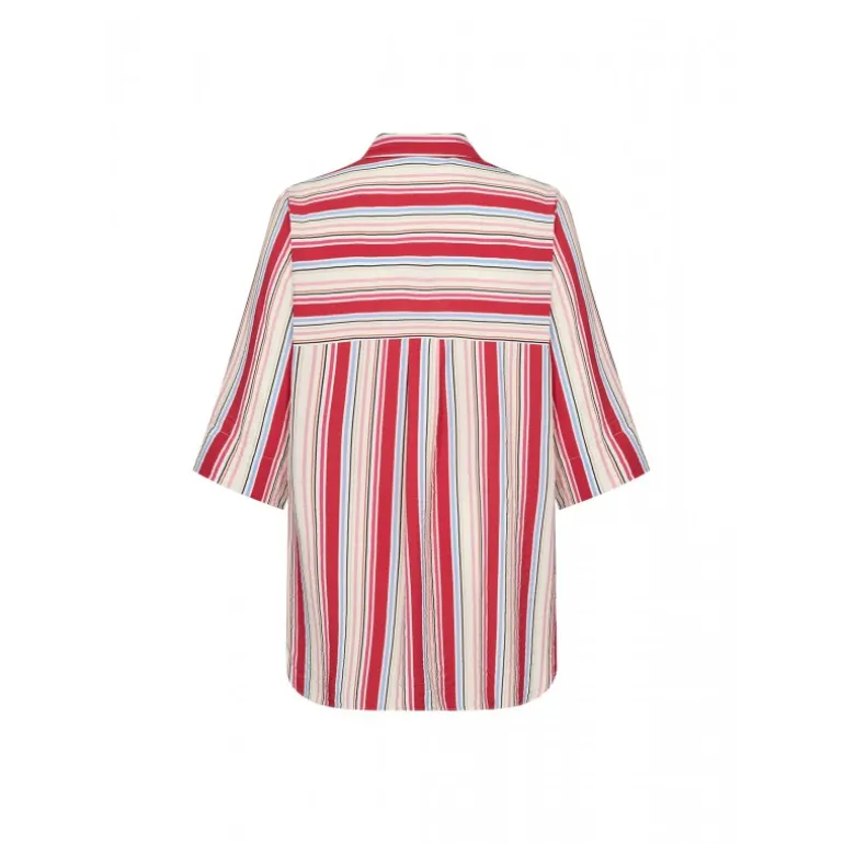 Wasabi WA-ADINA 2 - Rød stribet skjorte W10329 Lipstick Combi fra Wasabiconcept