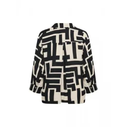 Wasabi WA-ALVA 1 - Sort printet bluse W10325 Black fra Wasabiconcept