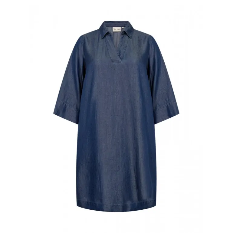 Wasabi WA-FLORA 5 - Blød denim tunika W10373 Dark Blue Denim fra Wasabiconcept