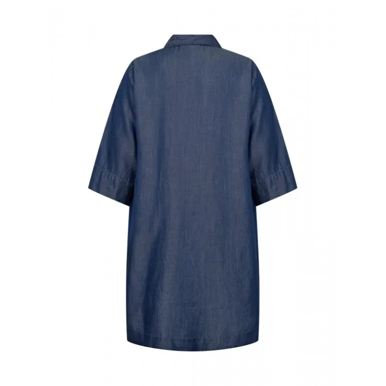 Wasabi WA-FLORA 5 - Blød denim tunika W10373 Dark Blue Denim fra Wasabiconcept