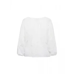 Wasabi WA-GIT 1 - Hvid broderie anglaise bluse W10212 White fra Wasabiconcept
