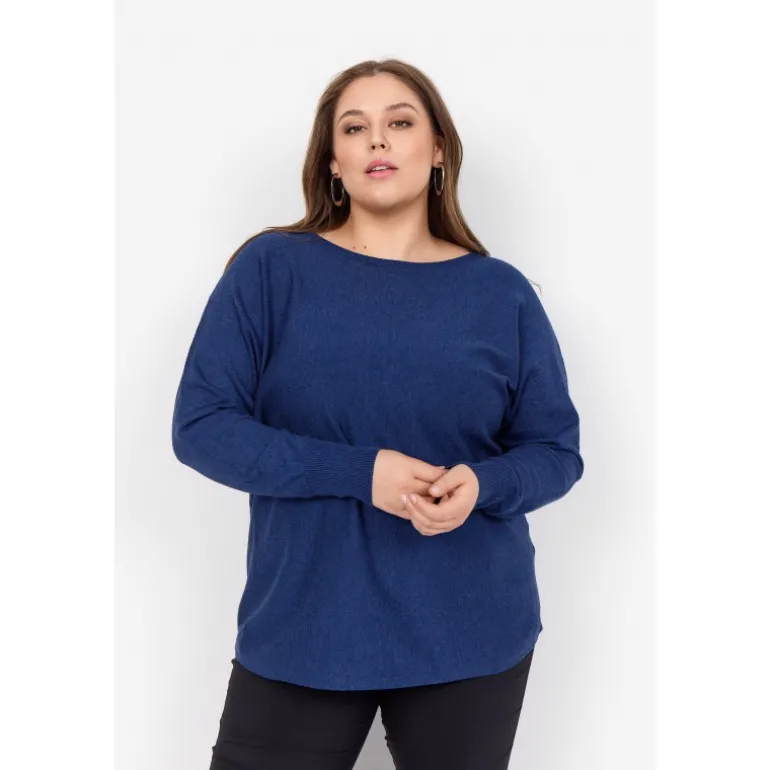Wasabi WA-SAMANDA 1 - Blå strik med knapper i bag W30000 Blue Iris Melange fra Wasabiconcept