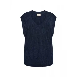 Wasabi WA-TONJA 7 - Blå strik vest W30045 Blue Iris Melange fra Wasabiconcept