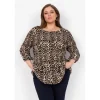 Wasabi WA-VANJA 1 - Leo printet bluse W10441 Desert Brown Combi fra Wasabiconcept