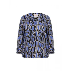 Wasabi WA-WALERA 2 - Blå printet bluse W10364 Amparo Blue Combi fra Wasabiconcept