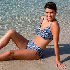 Wiki Underwired Bikini Top - Marine printet Bikini Overdel 472-3466 Milano fra WIKI