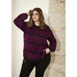 Zhenzi Aada 444-Pullover - Vinrød strik 200444 Plum fra Zhenzi