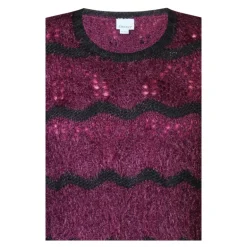 Zhenzi Aada 444-Pullover - Vinrød strik 200444 Plum fra Zhenzi