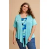 Zhenzi AGAR 191 Bolero S/S - Turkis Cardigan 200267 Bright Turquois fra Zhenzi