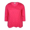 Zhenzi Alberta 627-T-shirt 3/4 - Pink t-shirt 200627 Raspberry fra Zhenzi