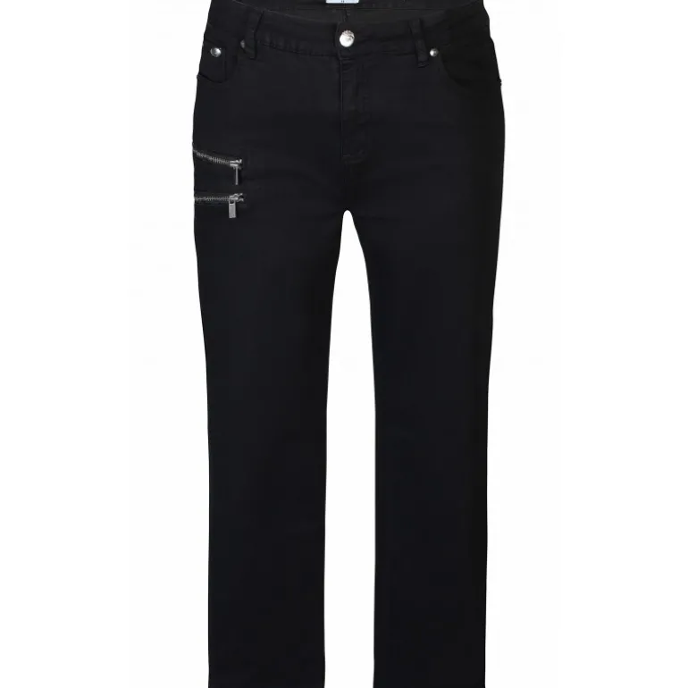 Zhenzi Curve2 03-Pants - Sorte jeans 200506 Black fra Zhenzi