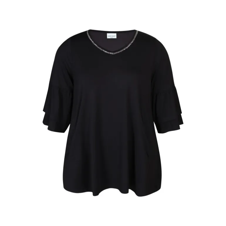 Zhenzi Debi 542 Tunic 3/4 - Sort tunika 200542 Black fra Zhenzi