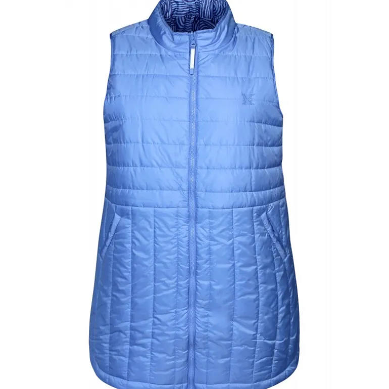 Zhenzi Elea 608-Waistcoat - Vatteret vendbar vest 200608 Cornflower Blue fra Zhenzi