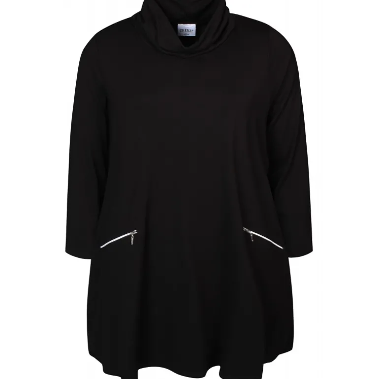 Zhenzi Ella 632-Tunic L/S - Sort tunika 200632 Black fra Zhenzi