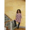Zhenzi Enzi 650 Tunic 3/4 - Pink mønstret tunika 200650 Cherry blossom fra Zhenzi