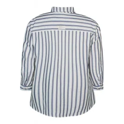 Zhenzi Evyn 661 Shirt L/S - Blå/offwhite stribet skjorte 200661 Navy fra Zhenzi