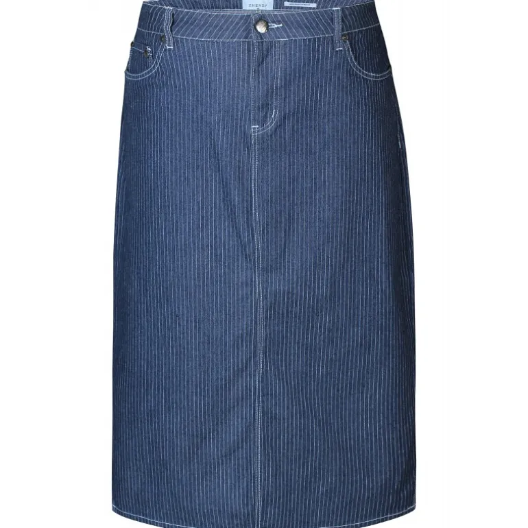 Zhenzi Exie 678-Skirt - Blå pinstripe nederdel 200678 Pinstripe Dark Blue fra Zhenzi