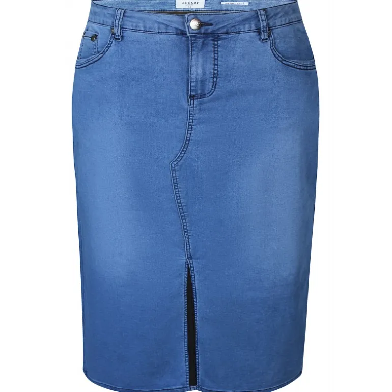 Zhenzi Fay 784-Skirt - Denim nederdel 200784 Scilla denim wash fra Zhenzi