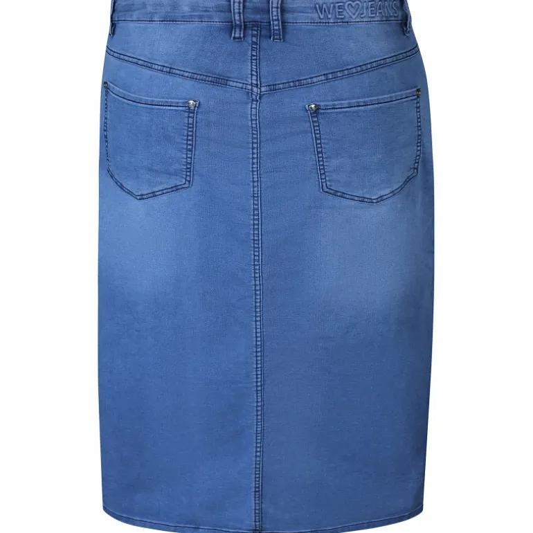 Zhenzi Fay 784-Skirt - Denim nederdel 200784 Scilla denim wash fra Zhenzi