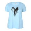 Zhenzi Fenn 713-T-shirt S/S - Blå t-shirt med print 200713 Blue Bell fra Zhenzi