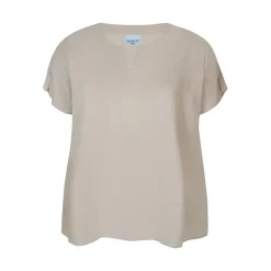 Zhenzi Hyla 796-Blouse S/S - Sandfarvet bluse 200796 Chateau fra Zhenzi