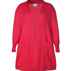 Zhenzi Kogle 086 Cardigan L/S - Pink cardigan 200619 Raspberry fra Zhenzi