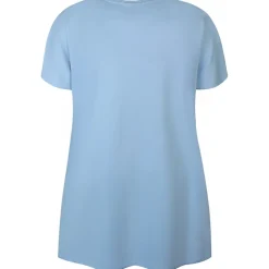 Zhenzi Mya 733-Tunic S/S - Lyseblå jersey kjole 200733 Blue bell fra Zhenzi