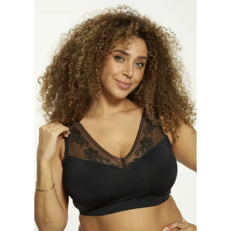 Zhenzi Paige 347 Bra Top - Sort top med blonde 200347 Black fra Zhenzi
