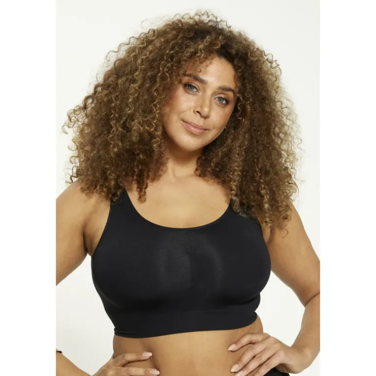 Zhenzi Paige 346 Bra Top - Sort seamless top 200346 Black fra Zhenzi