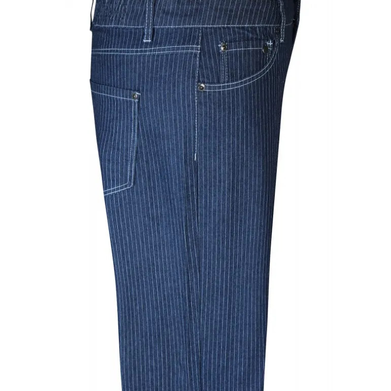 Zhenzi Rupi 04-Rupi Fit - Blå buks med hvid nålestrib 200679 Pinestripe dark blue fra Zhenzi
