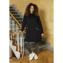 Zhenzi Susa 628 Leggings - Sort leggings med hvidt print 200628 black fra Zhenzi