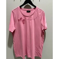 Zizzi ESIV S/S T-SHIRT - T-shirt med sløjfe detalje E04584A Rosebloom fra Zizzi