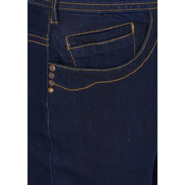 Zizzi Jeans, Long Vilma - Jeans JB060390B DK Blue Rinse fra Zizzi