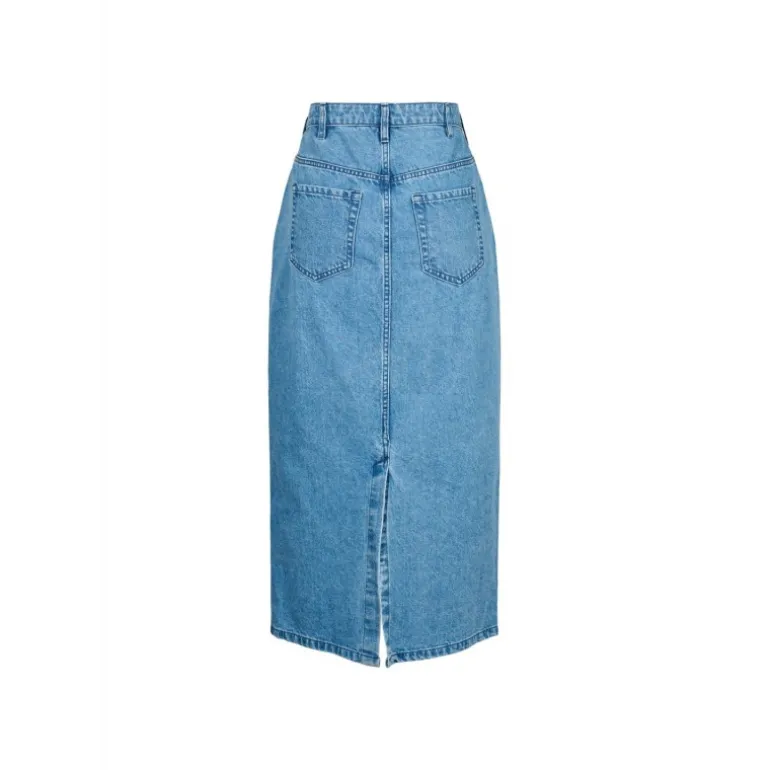 Zizzi JELENA 7/8 SKIRT - Denim nederdel J20042D Denim Blue fra Zizzi