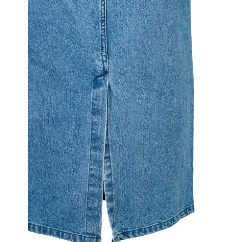 Zizzi JELENA 7/8 SKIRT - Denim nederdel J20042D Denim Blue fra Zizzi